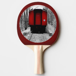 Alt modischer Dampfzug mit Red Caboose Tischtennis Schläger