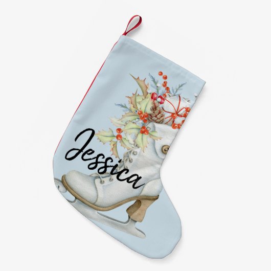 Alt modischer Eis Skate Personalisierter Strumpf Kleiner Weihnachtsstrumpf (Vorderansicht (hängend))