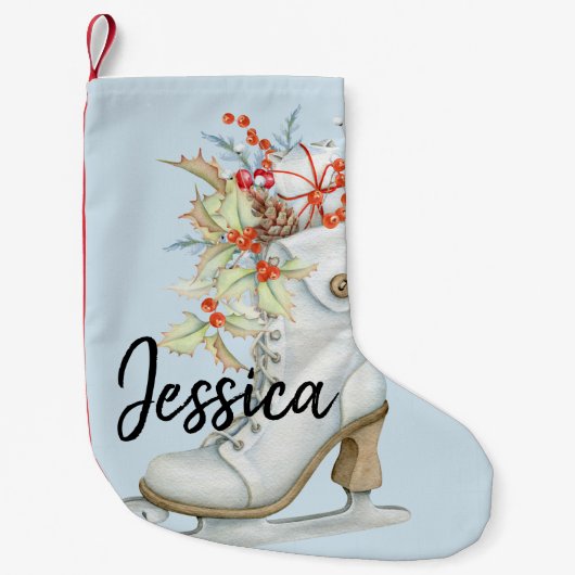 Alt modischer Eis Skate Personalisierter Strumpf Kleiner Weihnachtsstrumpf (Vorderseite)