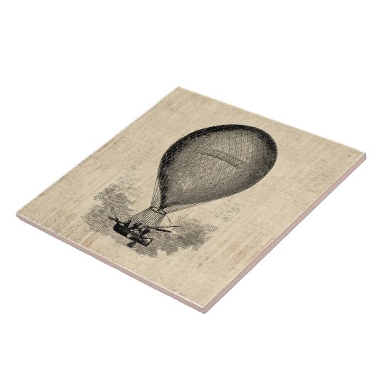 Alt modischer Heißluftballon Fliese (Seite)