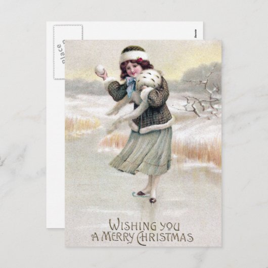 Alt modischer Ice Skater Weihnachten (Vorne/Hinten)