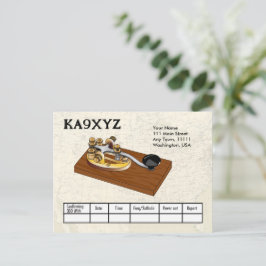 Alt modischer Messing Telegraph Key Morse Code QSL Postkarte