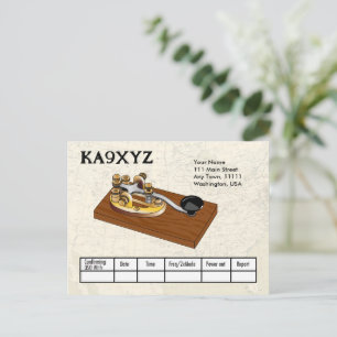Alt modischer Messing Telegraph Key Morse Code QSL Postkarte