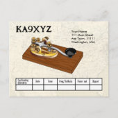 Alt modischer Messing Telegraph Key Morse Code QSL Postkarte (Vorderseite)