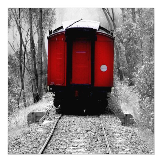 Alt modischer Red Steam Train Fotodruck (Vorne)