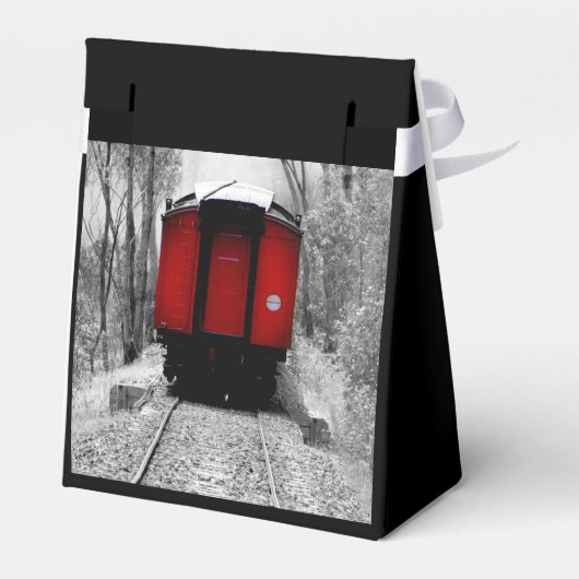 Alt modischer Red Steam Train Geschenkschachtel (Rückseite)