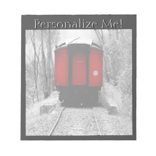 Alt modischer Red Steam Train Notizblock (Vorderseite)