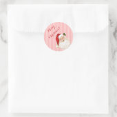 Alt modischer Santa Claus Classic Round Sticker (Tasche)
