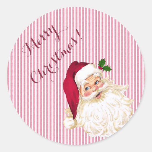 Alt modischer Santa Claus Classic Round Sticker (Vorderseite)