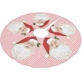 Alt modischer Santa Claus Stripe Polyester Weihnachtsbaumdecke (Schrägansicht)
