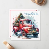 Alt-modischer Vintager Weihnachtsfahrer Mitteilungskarte (Vorderseite/Rückseite Beispiel)