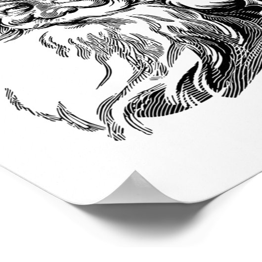 Alt modischer Vintager Weihnachtsmann Poster (Ecke)