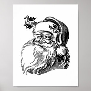 Alt modischer Vintager Weihnachtsmann Poster