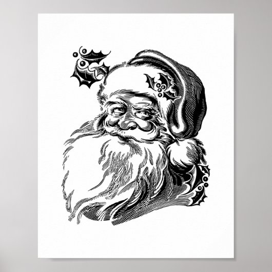 Alt modischer Vintager Weihnachtsmann Poster (Vorne)