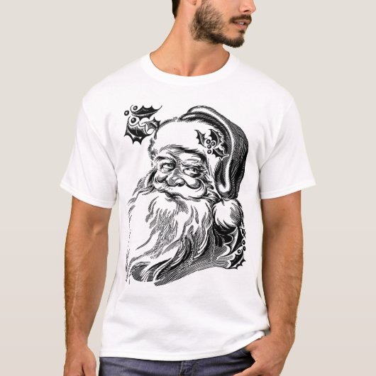 Alt modischer Vintager Weihnachtsmann T-Shirt (Vorderseite)