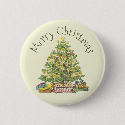Alt modischer Weihnachtsbaum-Button Button (Vorderseite)