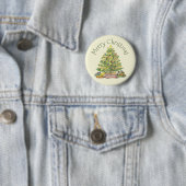 Alt modischer Weihnachtsbaum-Button Button (Beispiel)