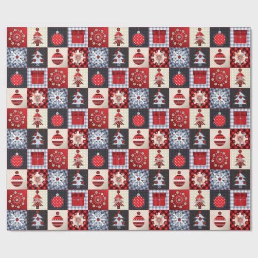 Alt modischer Weihnachtskittel Geschenkpapier (Flach)