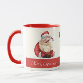 Alt modischer Weihnachtsmann Ho Ho Ho Frohe Weihna Tasse (Links)