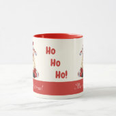 Alt modischer Weihnachtsmann Ho Ho Ho Frohe Weihna Tasse (Zentrum)