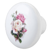 Alt modischer weißer/rosa rosenweißer Hintergrund Keramikknauf (Rechts)