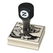 Alt modischer Woodcut Weihnachtsmann und Rentier Gummistempel (Stempel)