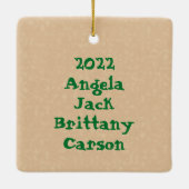 Alt modischer Woodcut Weihnachtsmann und Rentier Keramikornament (Rückseite)