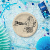 Alt modisches Flugzeug Pappteller (Party)