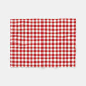 Alt modisches Red & White Gingham Prüfmuster Fleecedecke (Vorderseite (Horizontal))