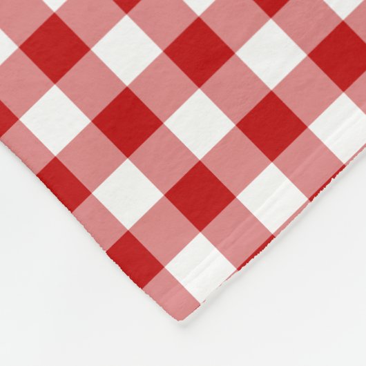 Alt modisches Red & White Gingham Prüfmuster Fleecedecke (Ecke)