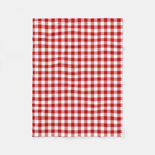 Alt modisches Red & White Gingham Prüfmuster Fleecedecke (Vorderseite)