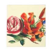 Alt modisches Vintages Red Lily Floral Bouquet Tri Notizblock (Vorderseite)