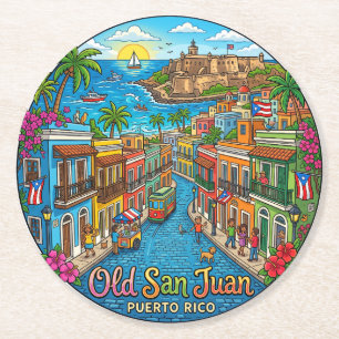 Alt-San Juan Puerto Rico Runder Pappuntersetzer