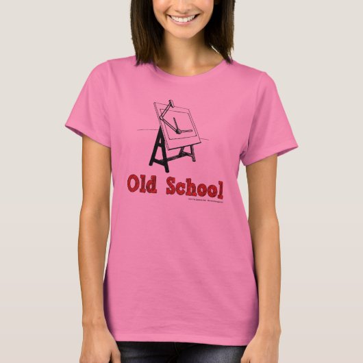 Alt-Schule-Zeichnen-Brett-rot T-Shirt (Vorderseite)