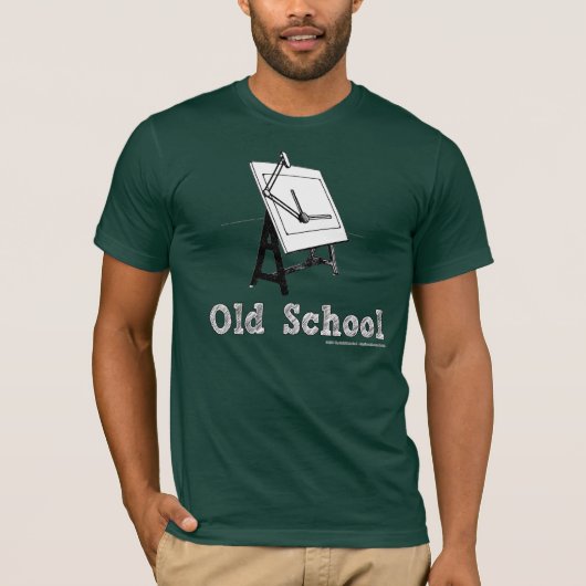 Alt-Schule-Zeichnen-Brett-weiß T-Shirt (Vorderseite)