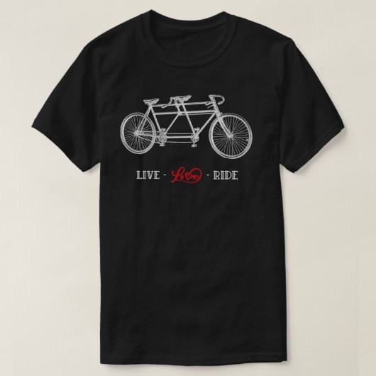 Alt Tandem Fahrrad leben, Liebe, Rot reiten T-Shirt (Design vorne)