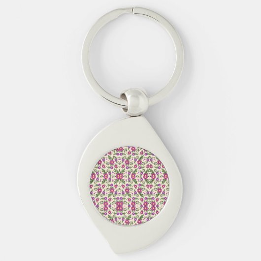 Alt text: "Silver keychain with a circular Schlüsselanhänger (Vorderseite)