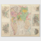 Alt- und Norddeutschland Stadt Karte (1872) Geschenkpapier (Flach)