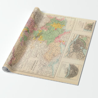 Alt- und Norddeutschland Stadt Karte (1872)  Geschenkpapier