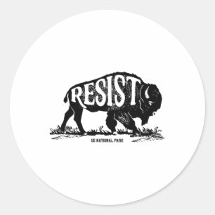 Alt Us National Park Resist Service T Shirt Bison Runder Aufkleber