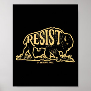 Alt Us Nationalpark widersteht Service Bison Büffe Poster