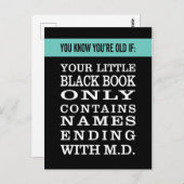 Alt werden: Nur das schwarze Buch hat Ärzte Postkarte (Vorne/Hinten)