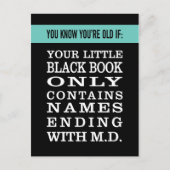 Alt werden: Nur das schwarze Buch hat Ärzte Postkarte (Vorderseite)