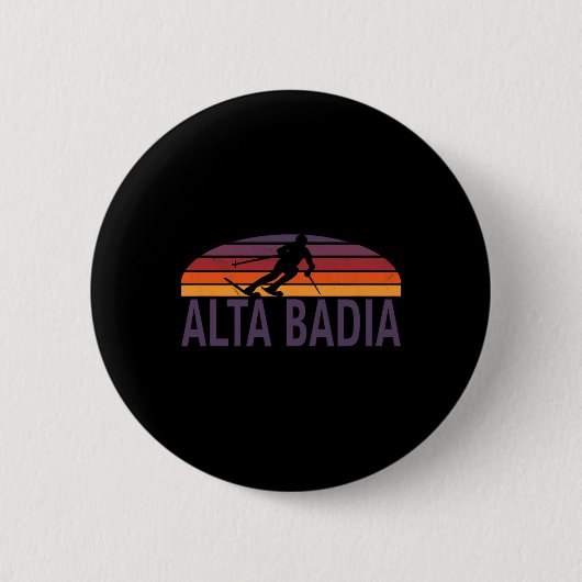 Alta Badia Dolomites Italien Ski Resort Snowboarde Button (Vorderseite)