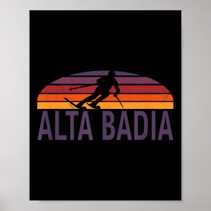 Alta Badia Dolomites Italien Ski Resort Snowboarde Poster