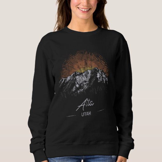 Alta Mountains Utah Wandern Vintag Sweatshirt (Vorderseite)
