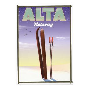 ALTA Norwegen Skifahrplakat Fotodruck