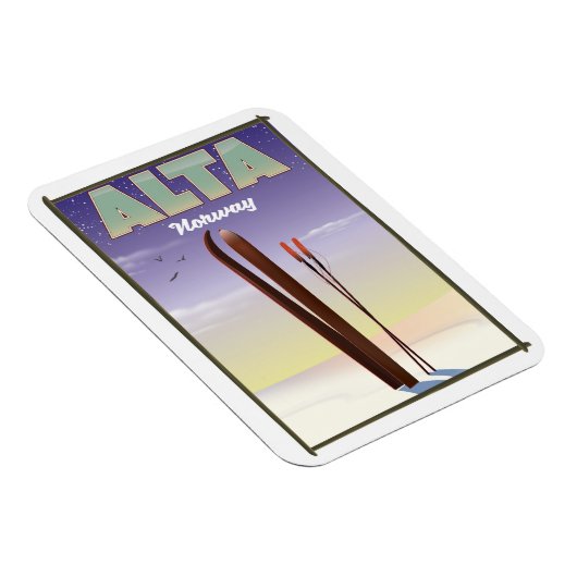 ALTA Norwegen Skifahrplakat Magnet (Rechte Seite)
