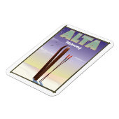 ALTA Norwegen Skifahrplakat Magnet (Linke Seite)