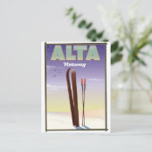 ALTA Norwegen Skifahrplakat Postkarte (Stehend Vorderseite)